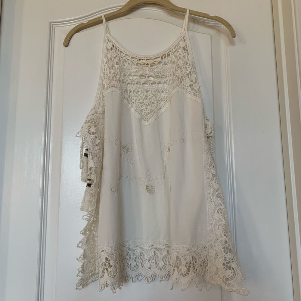 White Lace Cover up Festival Top